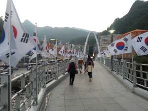 태극기 물결로 출렁이는 울릉도