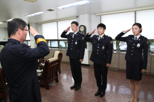 영주署, 신임순경 3명 전입 신고식