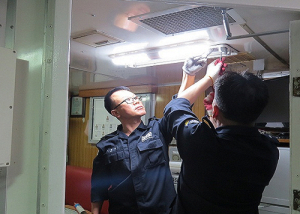 포항해경, 경비함정 실내조명 LED등 교체