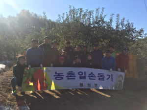 봉화 봉성ㆍ상운면 과수농가 일손돕기 ‘구슬땀’