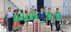 포항시 장량동, 장성펌프장 주변 침수 예방 소방호스 전달