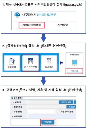 대구상수도사업본부 “이사ㆍ매매 등 수도요금 중간정산 온라인 신청 가능”