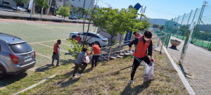 포항시 장량동, 도민체전 대비 경기장 주변 환경정화 활동