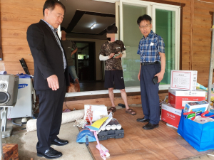 상주 외남면, 주택화재 피해가구 구호물품 전달