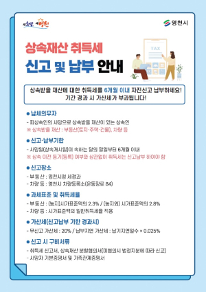 영천시, 상속 취득세 관리 강화 나선다