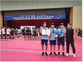 김천중앙고교, 남ㆍ여 종별 세팍타크로대회 더블이벤트 2위