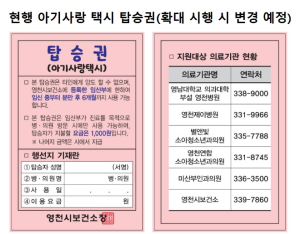 영천시, 임산부 아기사랑 택시비 지원 확대