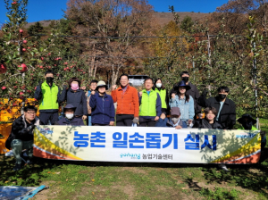 포항시 농업정책과, 사과 재배농가 일손 돕기 ‘팔 걷어’