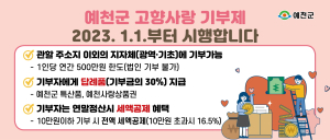 예천, 고향사랑 기부제 시행 준비 착착