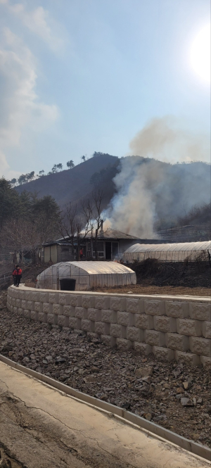 포항 죽장면 농가주택 화재ㆍ산불 발생