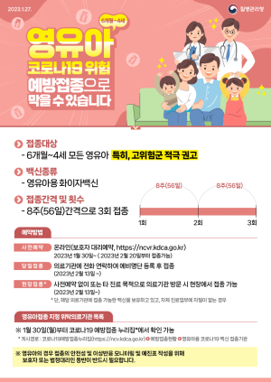 고령군, 6개월~4세 영유아 코로나19 예방접종