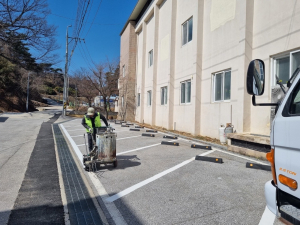 울진 평해읍, 노후 주차 차선 도색공사