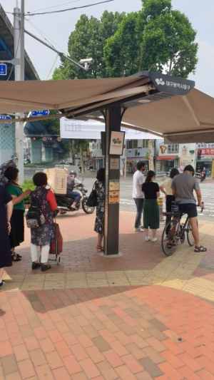 대구 동구, 그늘막 조기 가동으로 보행자 안전 확보