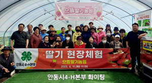 안동시 4-H본부, 딸기체험 행사ㆍ능금농협 안동유통센터 방문
