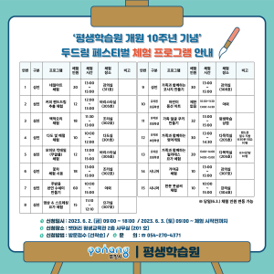 포항시 평생학습원, ‘두드림 페스티벌’ 다양한 체험프로그램 운영