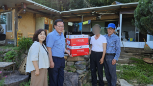 상주시 중동면, 주택 화재 피해가구 구호물품 전달