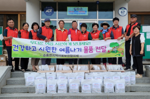영주시 순흥면 지사협, 더위 탈출 삼계탕 전달