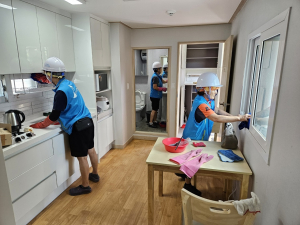 경북광역자활센터, 예천 벌방리 임시주택 입주청소 봉사