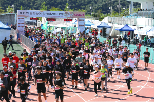 1400여명 마라토너, 가을 봉화 달렸다