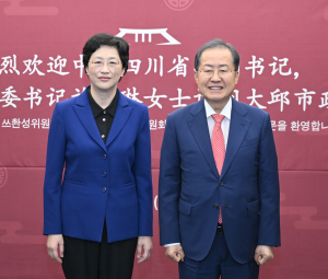 홍준표 대구시장, 중국 청두시 당 서기 접견