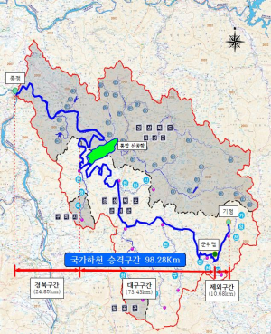 군위군 위천 지방하천 국가하천으로 승격