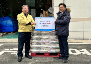 전재연 강촌축산 대표, 안동에 쌀 100포