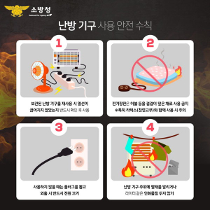 구미소방서, 겨울철 3대 전기용품 화재 유념