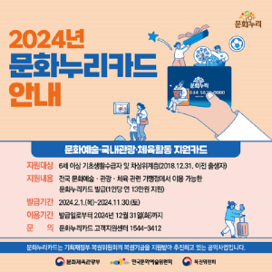 경북도, 문화누리카드 발급 개시