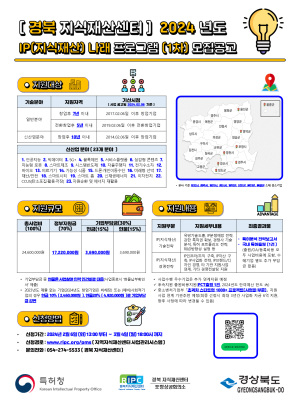 포항상의 경북지식재산센터, ‘IP나래ㆍ중소기업 IP 바로지원’ 참여기업 모집