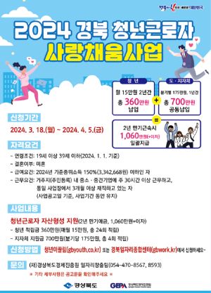 경북도,  ‘사랑채움통장’ 신청자 모집