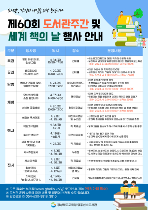 영주선비도서관, 4월 도서관 행사 다채