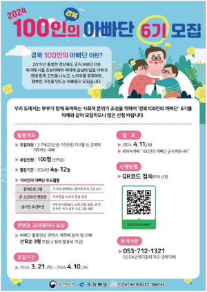 경북도, 100인 경북의 아빠단 6기 모집
