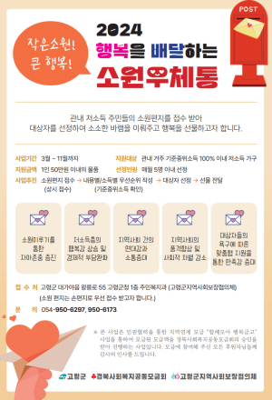 고령군지역사회보장협의체, ‘소원우체통’ 사업 실시