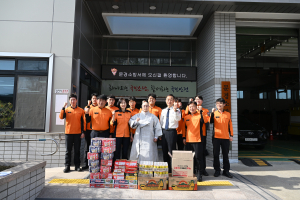 대한재난구호안전봉사회 이사장 현해 스님, 문경소방서 직원 격려 방문