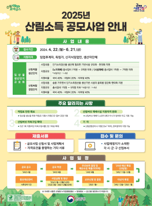 울진군 2025년 산림소득사업 신청접수