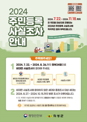 의성군, 주민등록 사실조사 실시