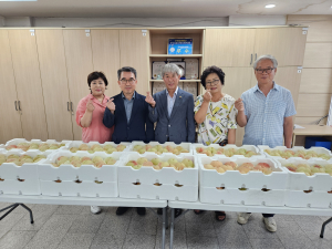 신암4동 주민자치회, 말복맞이 관내 경로당 복숭아 나눔
