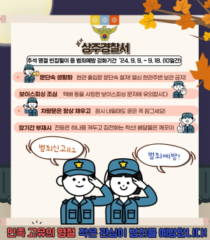 상주경찰서, 평온한 추석 명절 위한 종합치안활동 ‘온힘’