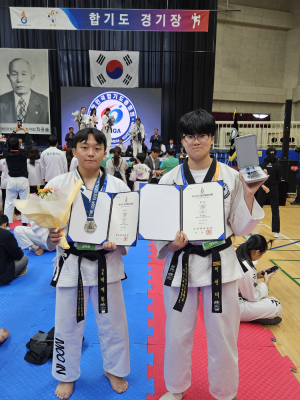 선린대 경찰보안무도과, 전국체육대회서 이선미ㆍ박재환 학생 은메달 수상