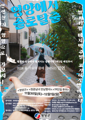 영양군, 솔로탈출 참가자 모집 20일까지…1박2일 매칭투어