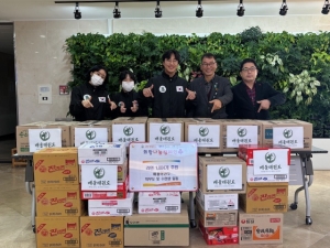 배울태권도장, 칠곡 석적읍에 사랑의 라면