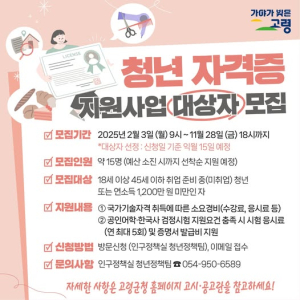 고령군, 미취업 청년 구직활동 돕는다