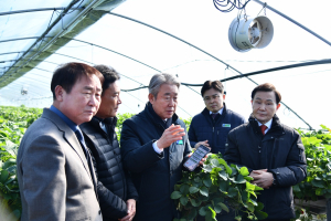 강호동 농협중앙회장, 농협 보급형 스마트팜 도입농가 현장 방문