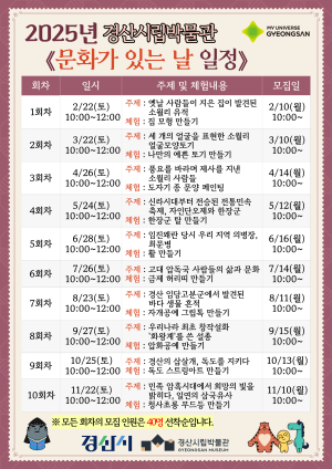 경산시 시립박물관, 문화가 있는 날 운영