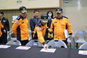 박성열 경북소방본부장,  김천시장 재선거 개표소 현장 안전지도 실시