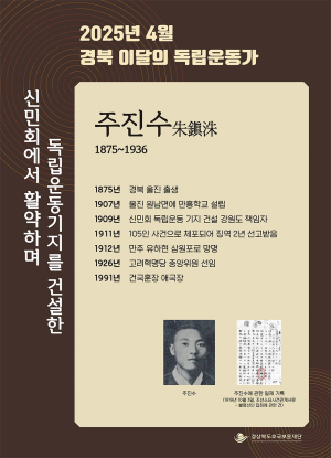 경북도호국보훈재단, 4월의 독립운동가 주진수 선정