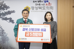 서울시의회, 도의회에 산불 복구 성금 전달