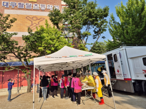 대한적십자사 대구지사, 대구 함지산 산불피해 구호활동 전개