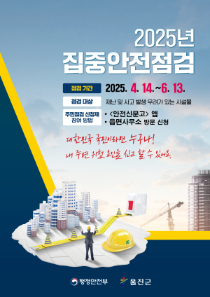 울진군, ‘대한민국 안전대(大)전환’ 2025년 집중안전점검