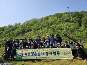 구미시 선산출장소, 복숭아 농가 일손돕기